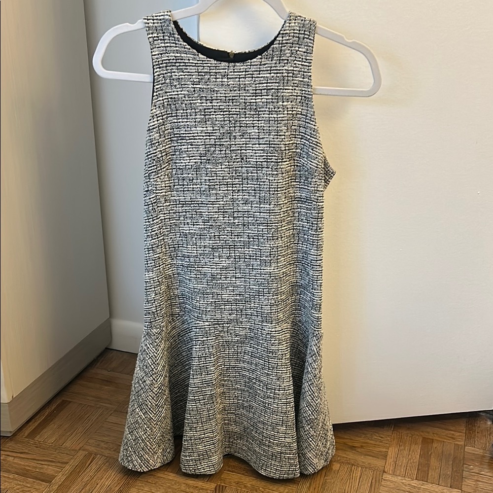 Banana Republic Tweed Gray, Black & White Sleeveless Midi Dress Size 2 Petite